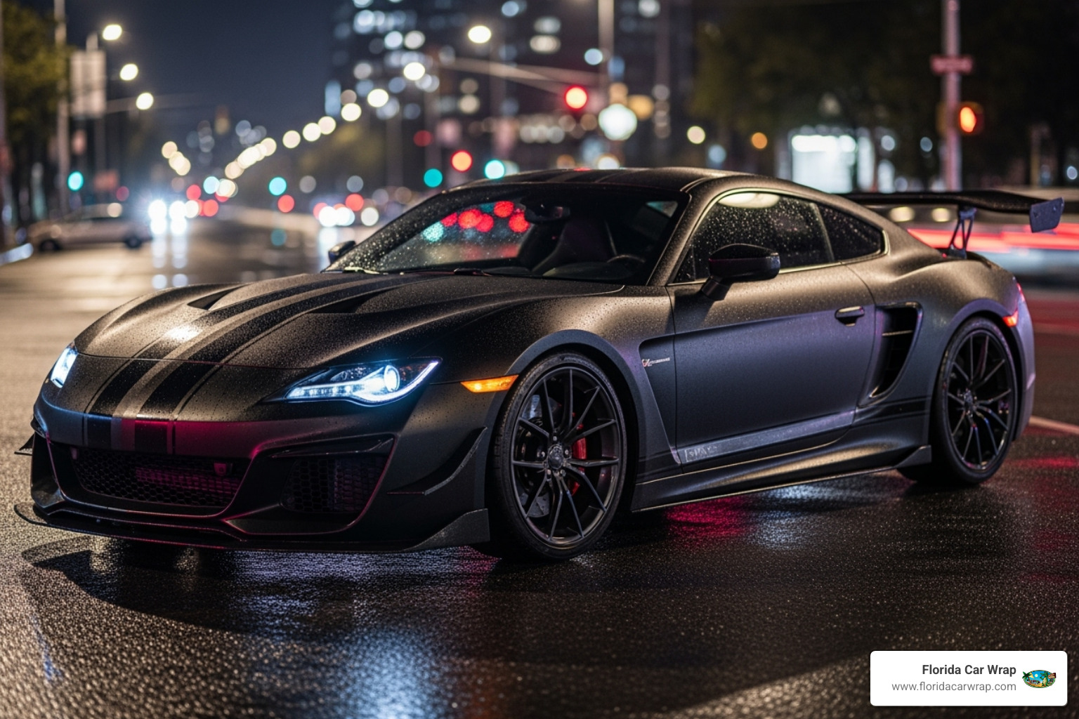 sleek, fully wrapped sports car - where can i buy car vinyl wrap near me