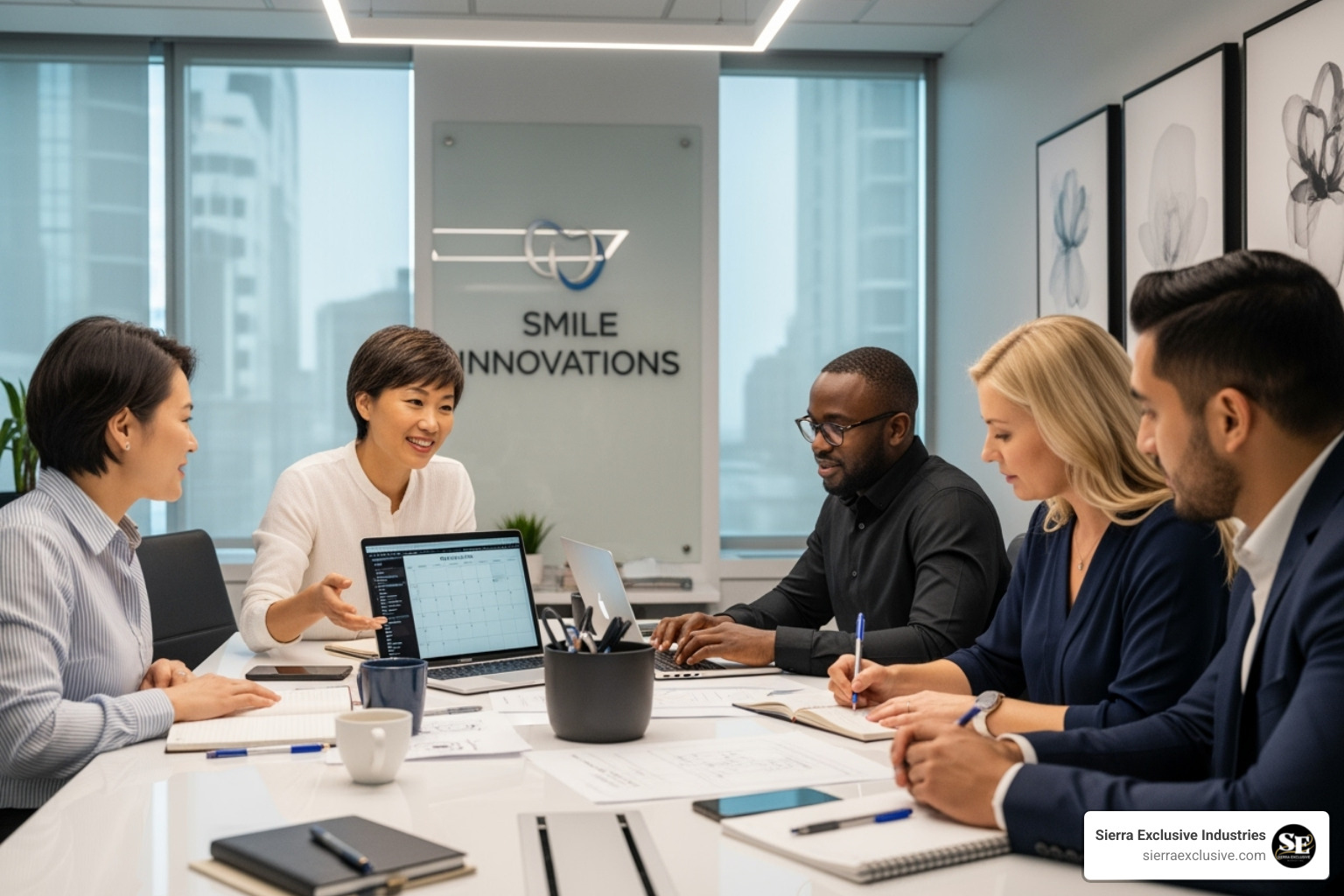 dental team collaborating on content - content marketing for dentists