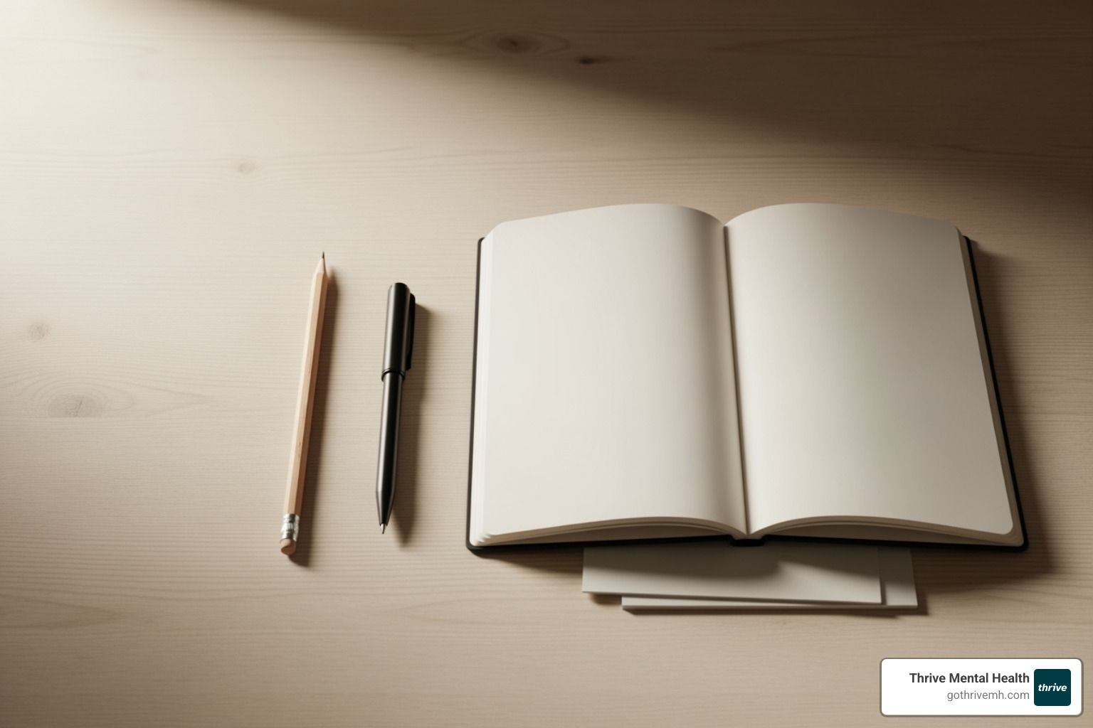 simple art supplies like a pen, pencil, and paper - easy mental health drawing