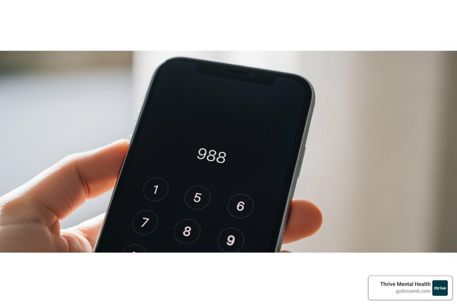 smartphone screen showing the 988 number being dialed - 988 hotline