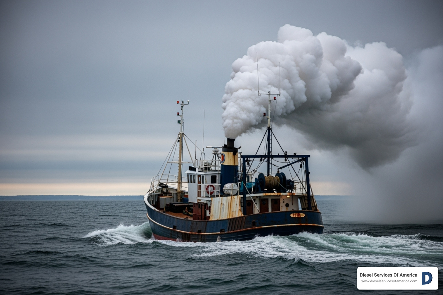 excessive white exhaust smoke from a marine vessel - marine cummins engine repair