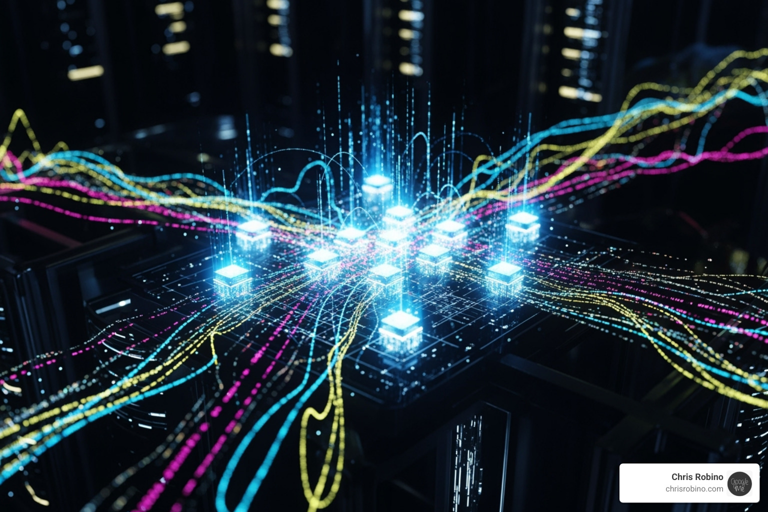 abstract representation of AI processing data points - industry insight platform