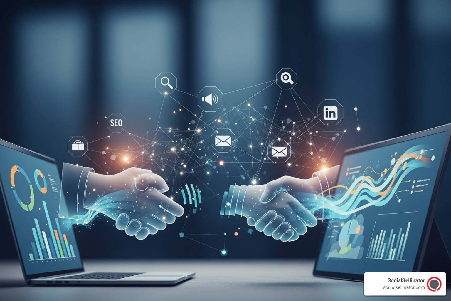 Marketing analytics dashboard showing key B2B metrics - b to b online marketing