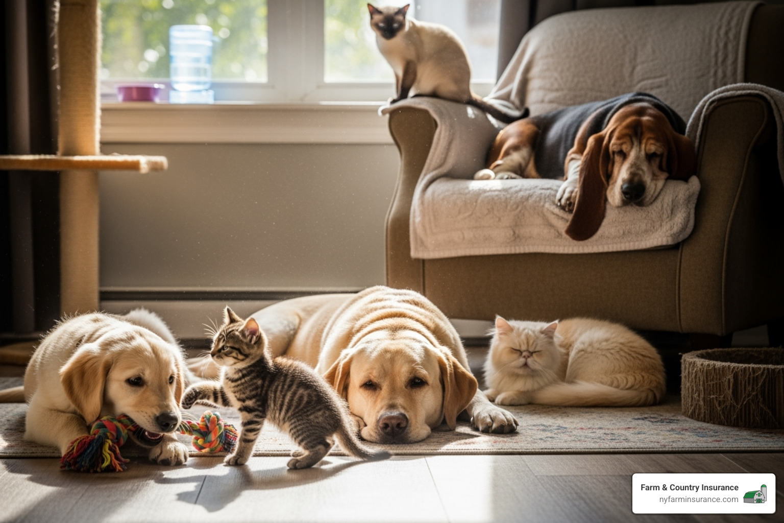 different pets at various life stages - animal insurance company