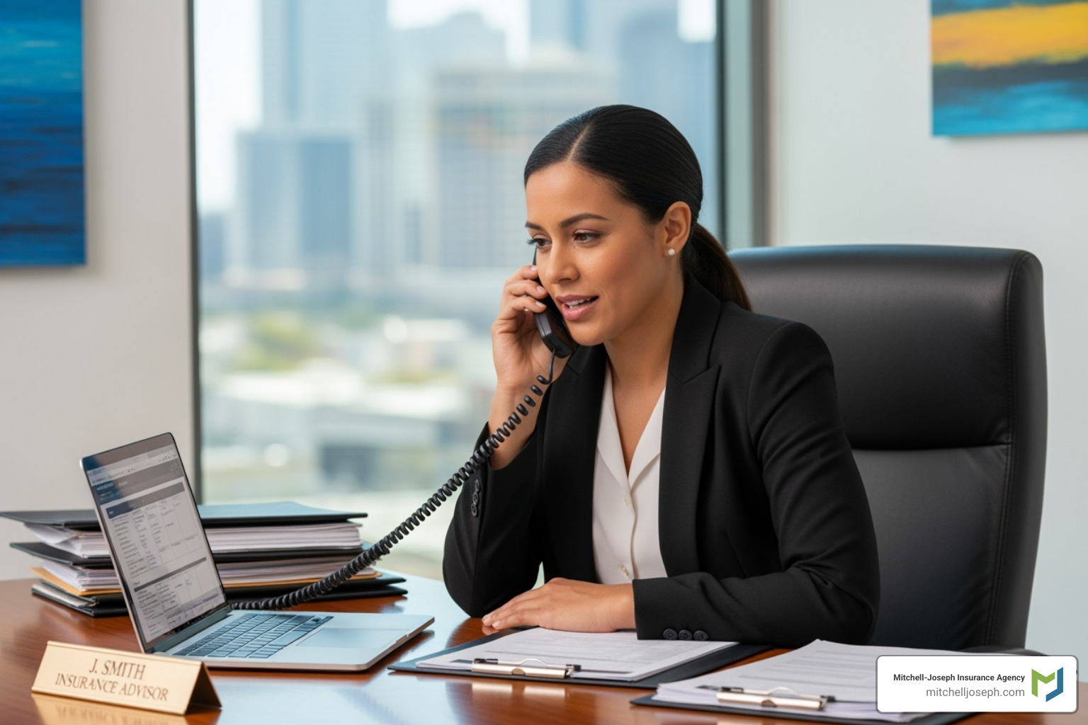 local agent on the phone assisting a client with a claim - local condo insurance agents