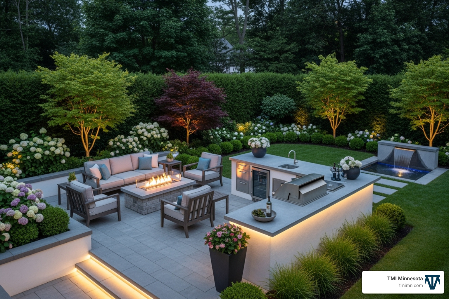 beautifully landscaped backyard with patio and outdoor kitchen - home exterior makeover beautifully landscaped backyard with patio and outdoor kitchen - home exterior makeover