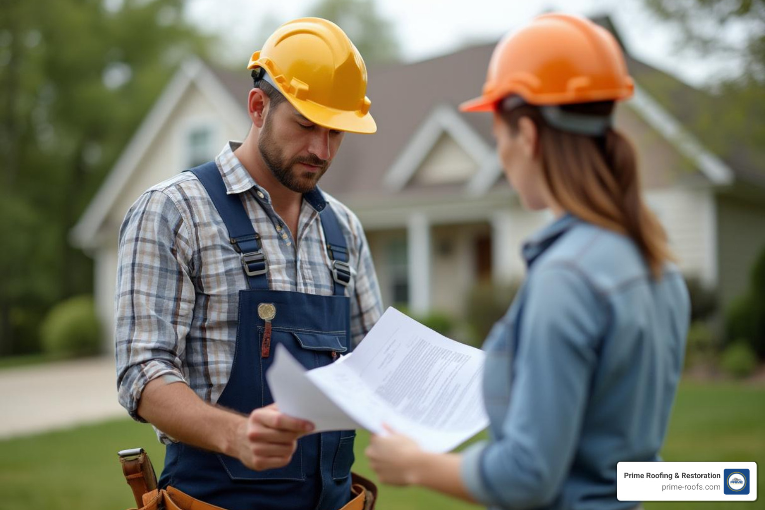 roofer showing documents - residential roofing service near me roofer showing documents - residential roofing service near me