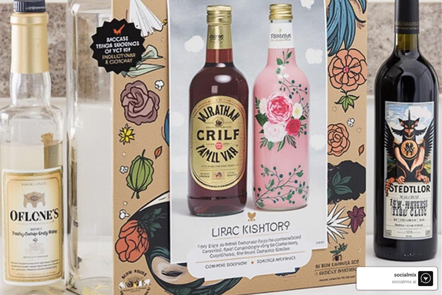 luxurious Socialmix kit with high-end ingredients - cocktail kit subscription box