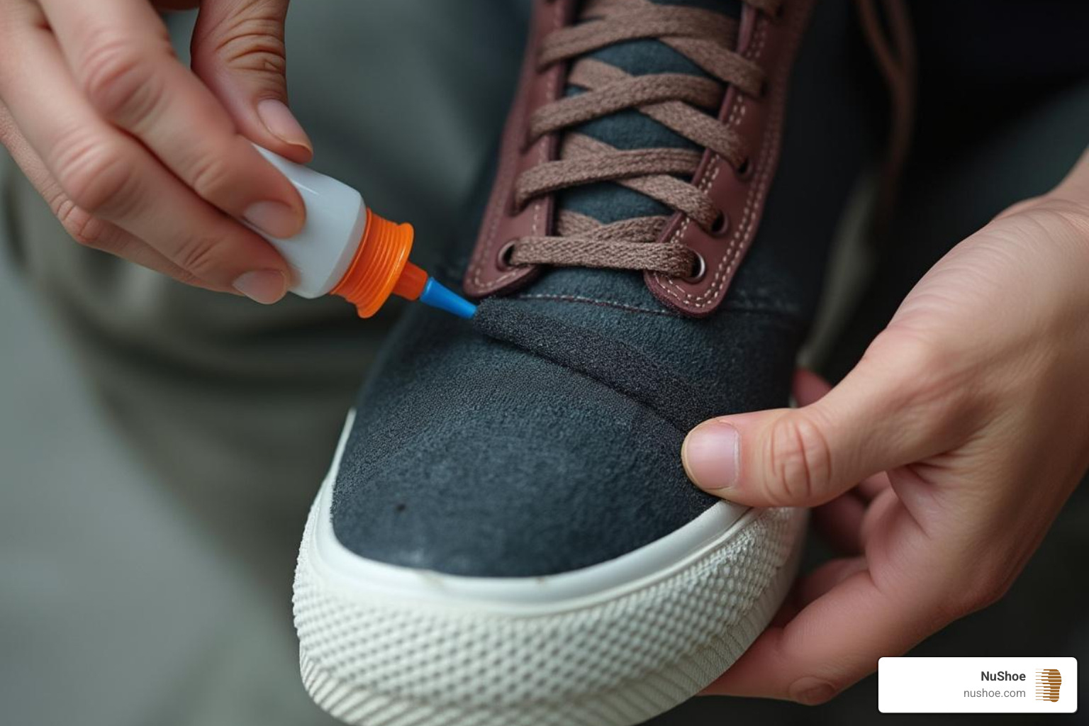 step-by-step process of gluing a sneaker sole - best glue for sneakers