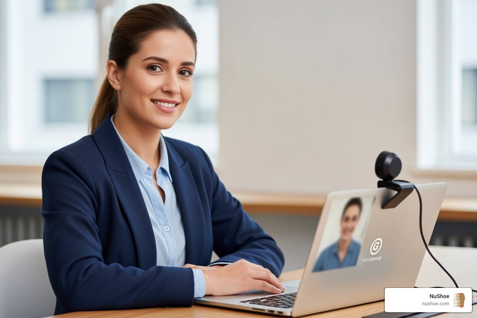 friendly customer service representative on a video call consultation - Online shoe repair