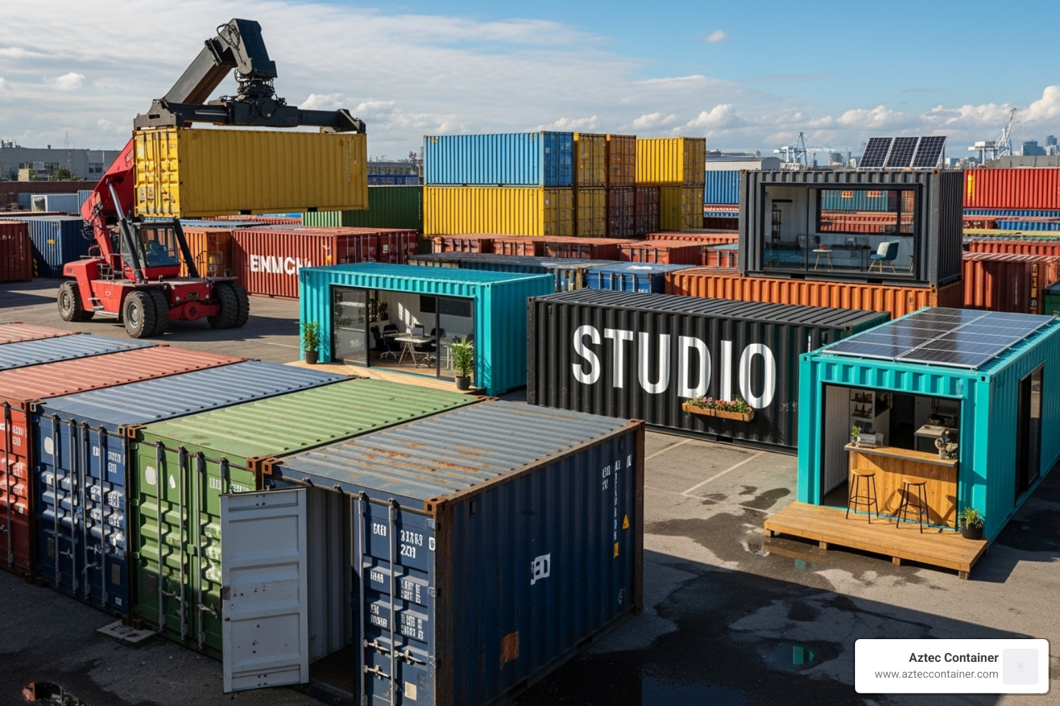 Various types of 40ft containers, including standard, high cube, and modified units, available for rent or sale - weight of a 40 foot shipping container