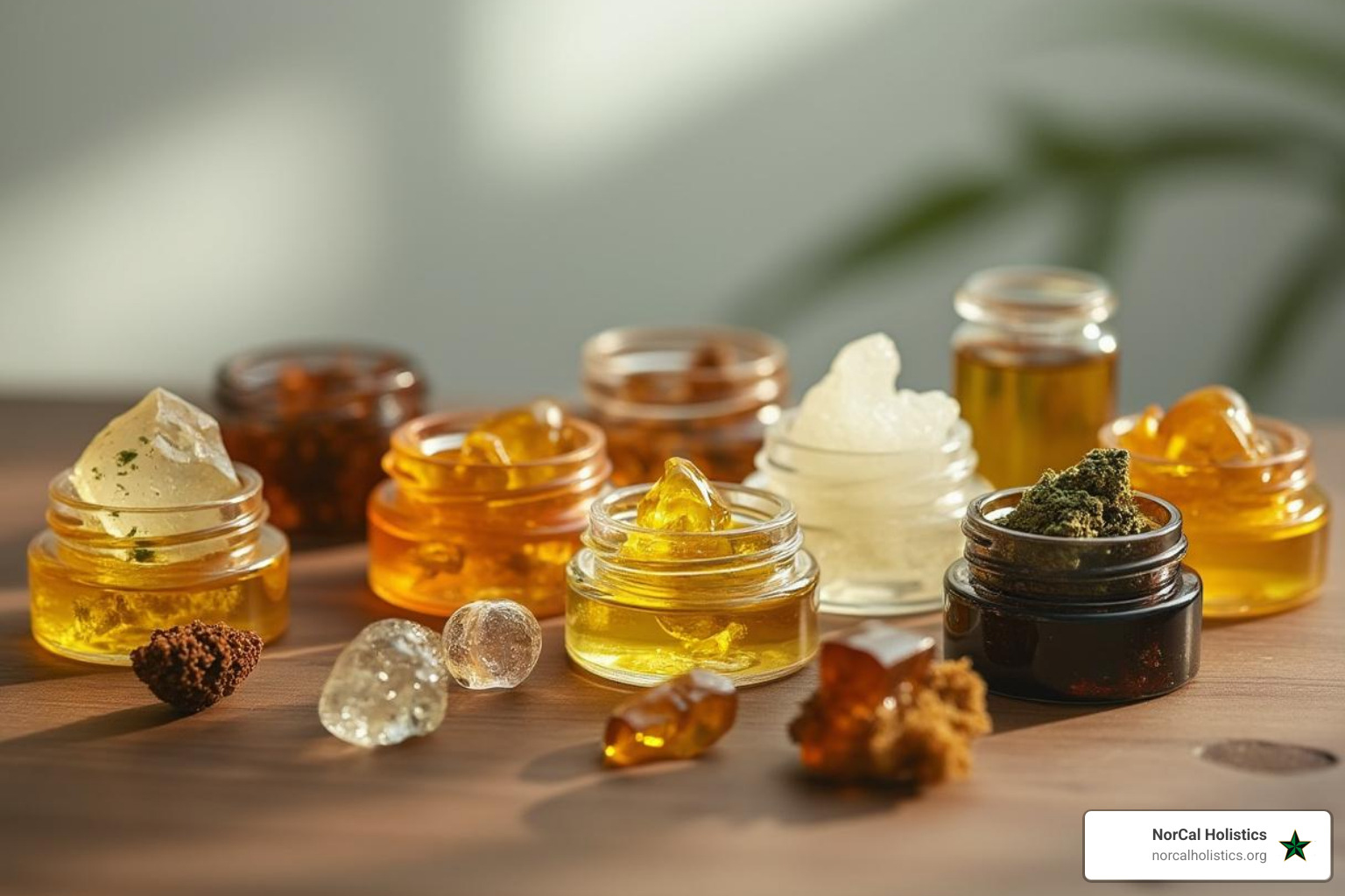 a collection of different cannabis concentrate products - motley terps