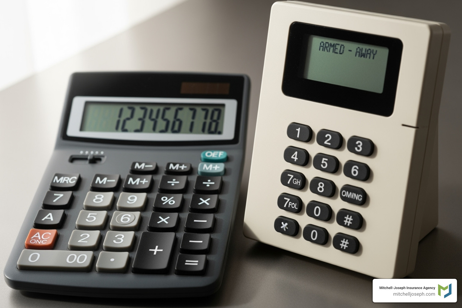 A calculator and a home security system keypad - High value condo insurance A calculator and a home security system keypad - High value condo insurance