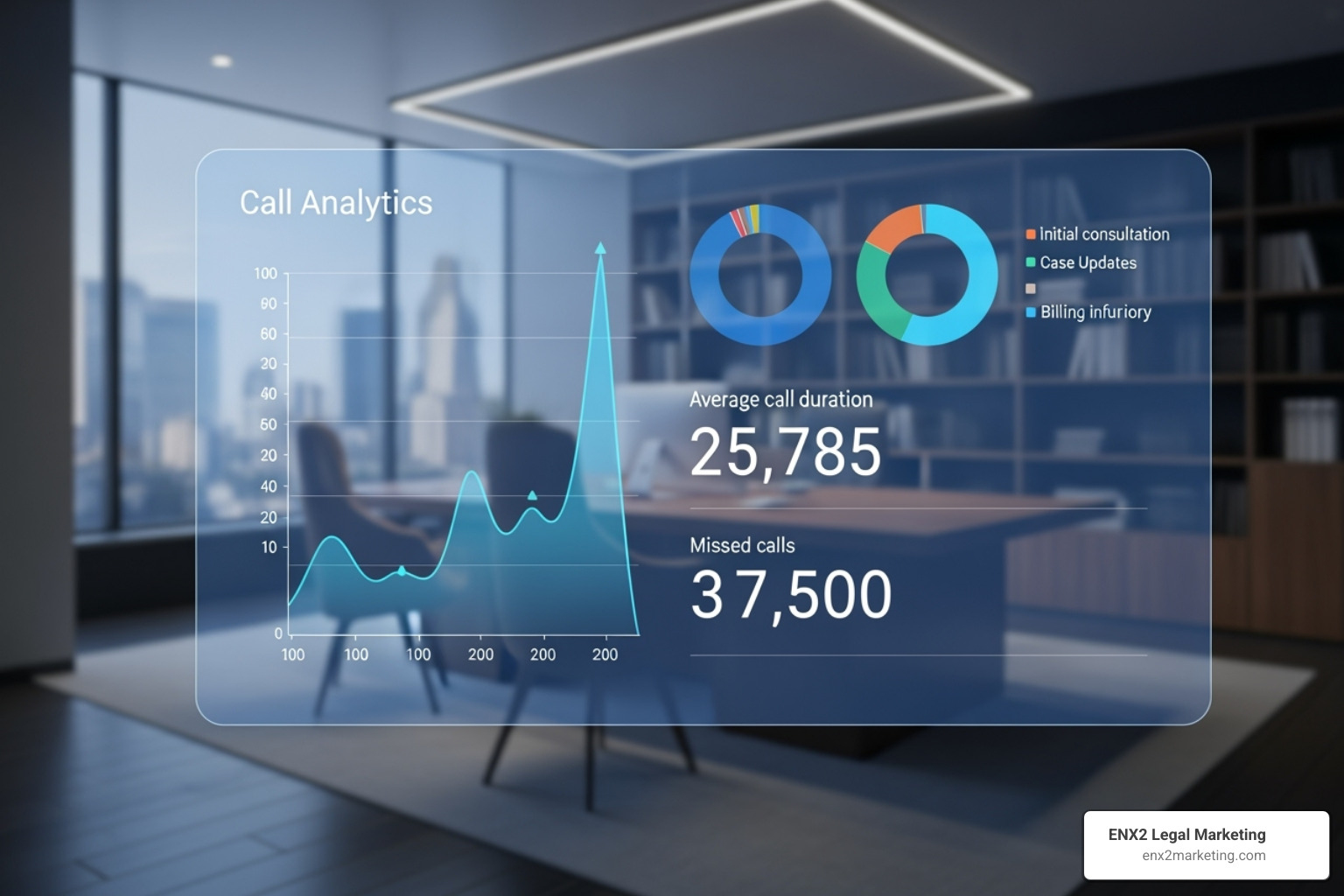 marketing analytics dashboard showing different channels like PPC, SEO, and Social Media - law firm call analytics