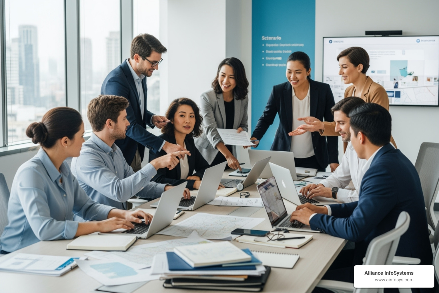Team collaborating during a tabletop exercise - Disaster recovery testing