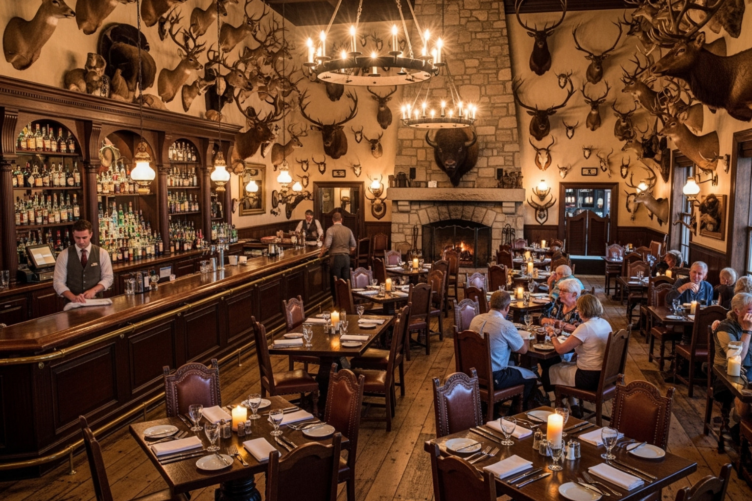 the taxidermy-filled interior of Buckhorn Exchange - unique dining spots in denver