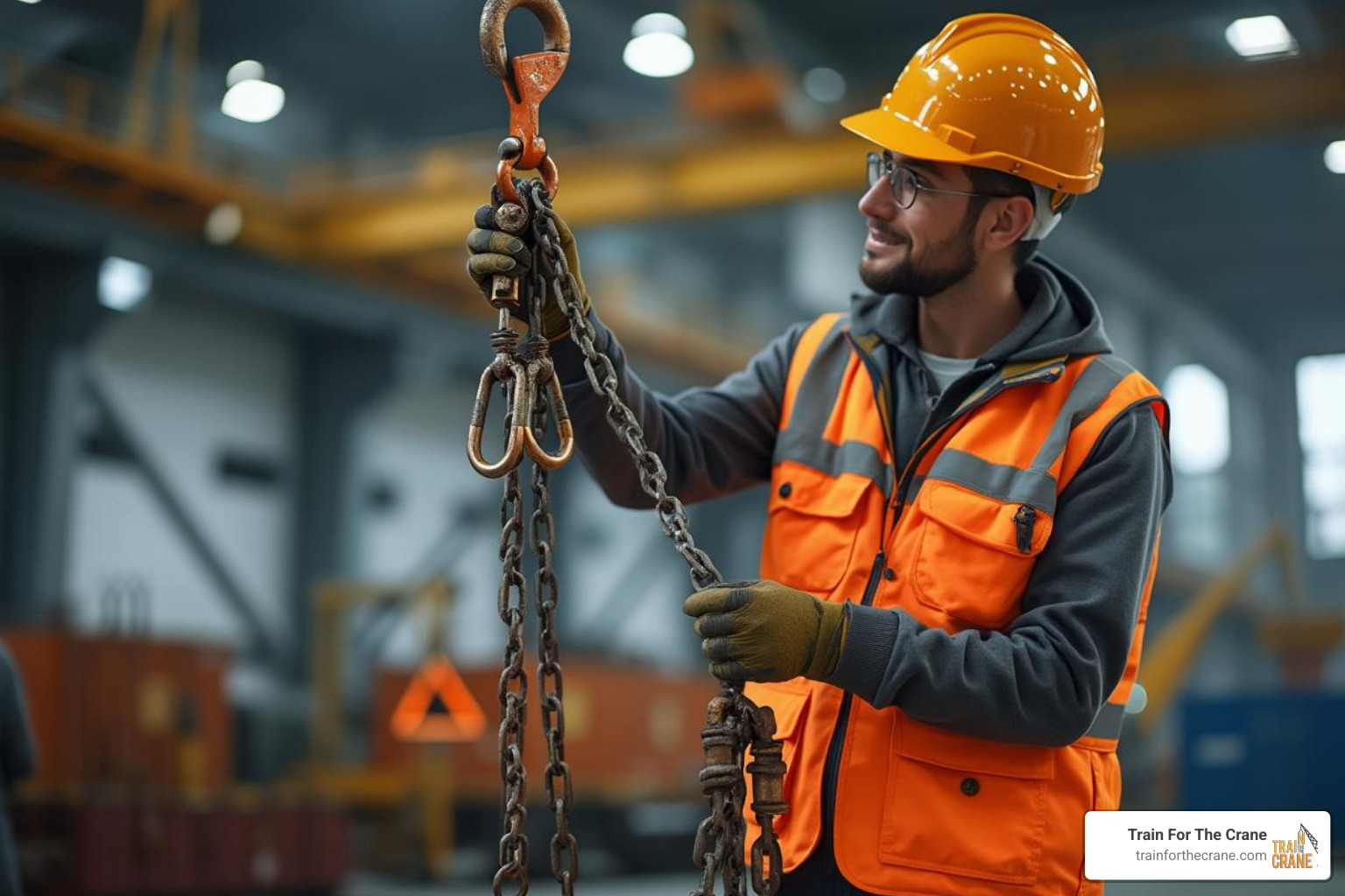 candidate performing a practical rigging exam - Certified rigger course