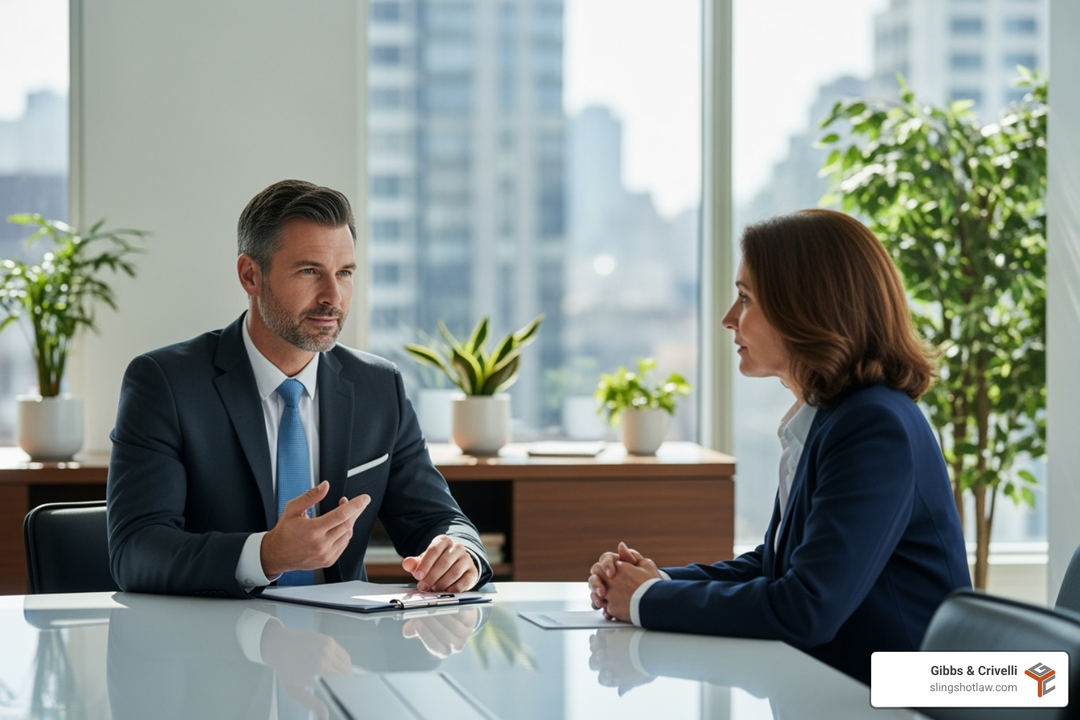 attorney confidently speaking with a client in an office setting - 18 wheeler accident attorney attorney confidently speaking with a client in an office setting - 18 wheeler accident attorney
