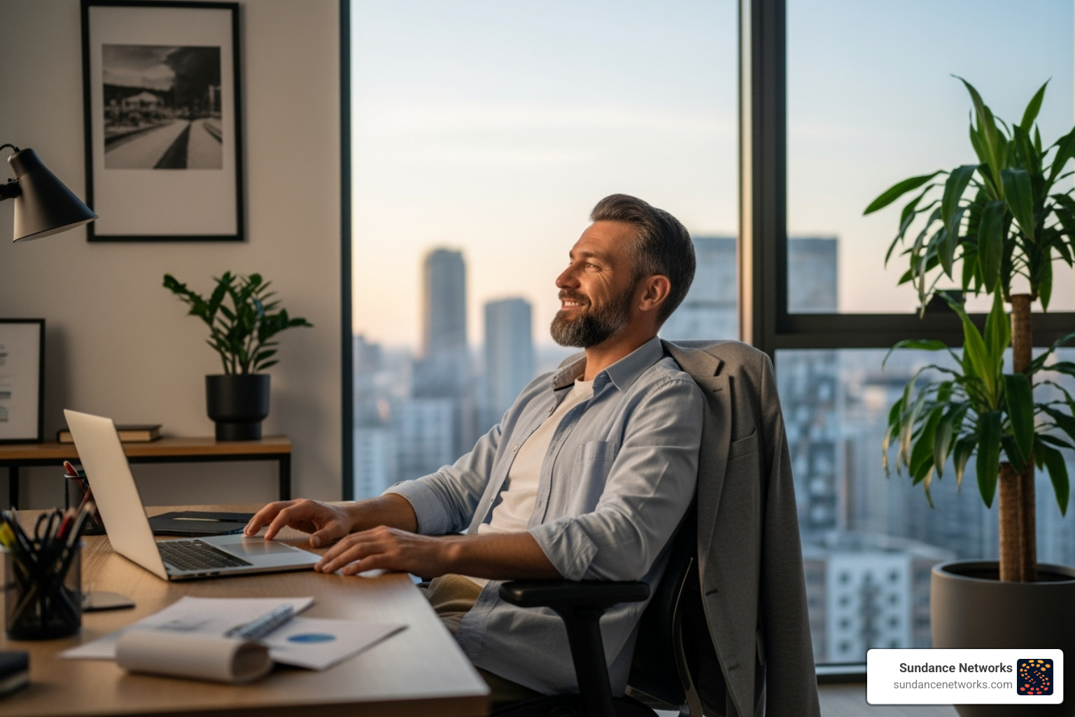 business owner relaxed - managed services in it industry