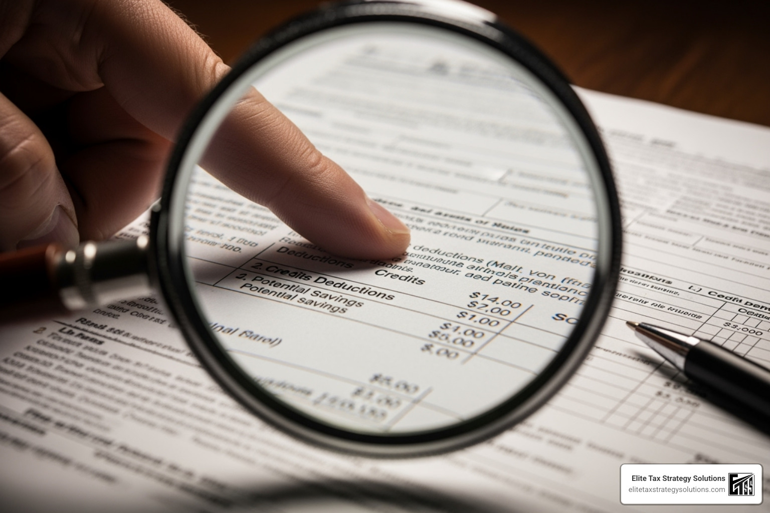 magnifying glass over a tax document highlighting savings opportunities - high income financial planning magnifying glass over a tax document highlighting savings opportunities - high income financial planning
