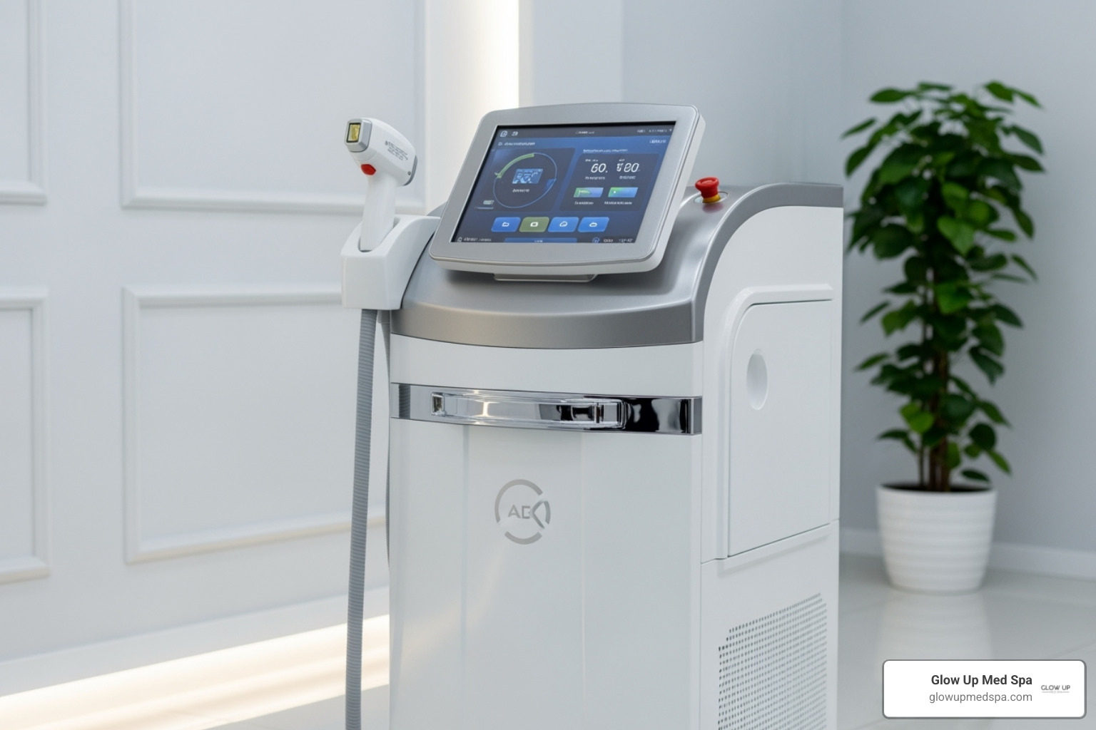 A modern laser hair removal machine in a clean, clinical setting - laser hair removal newport beach