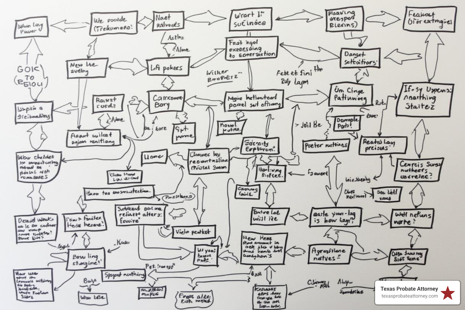 complex flowchart representing legal pathways - contesting probate time limits