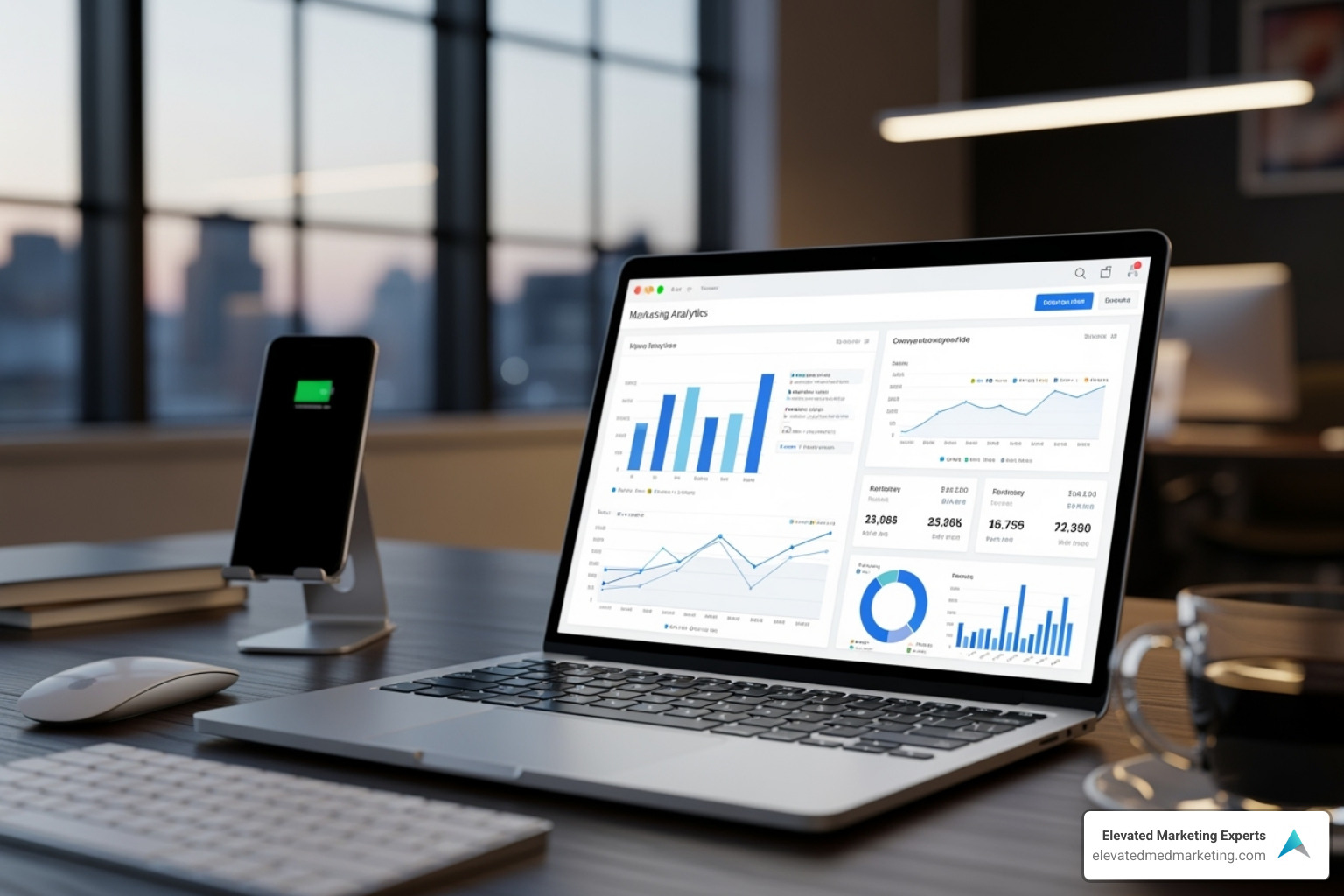 marketing dashboard on laptop - healthcare marketing strategies marketing dashboard on laptop - healthcare marketing strategies