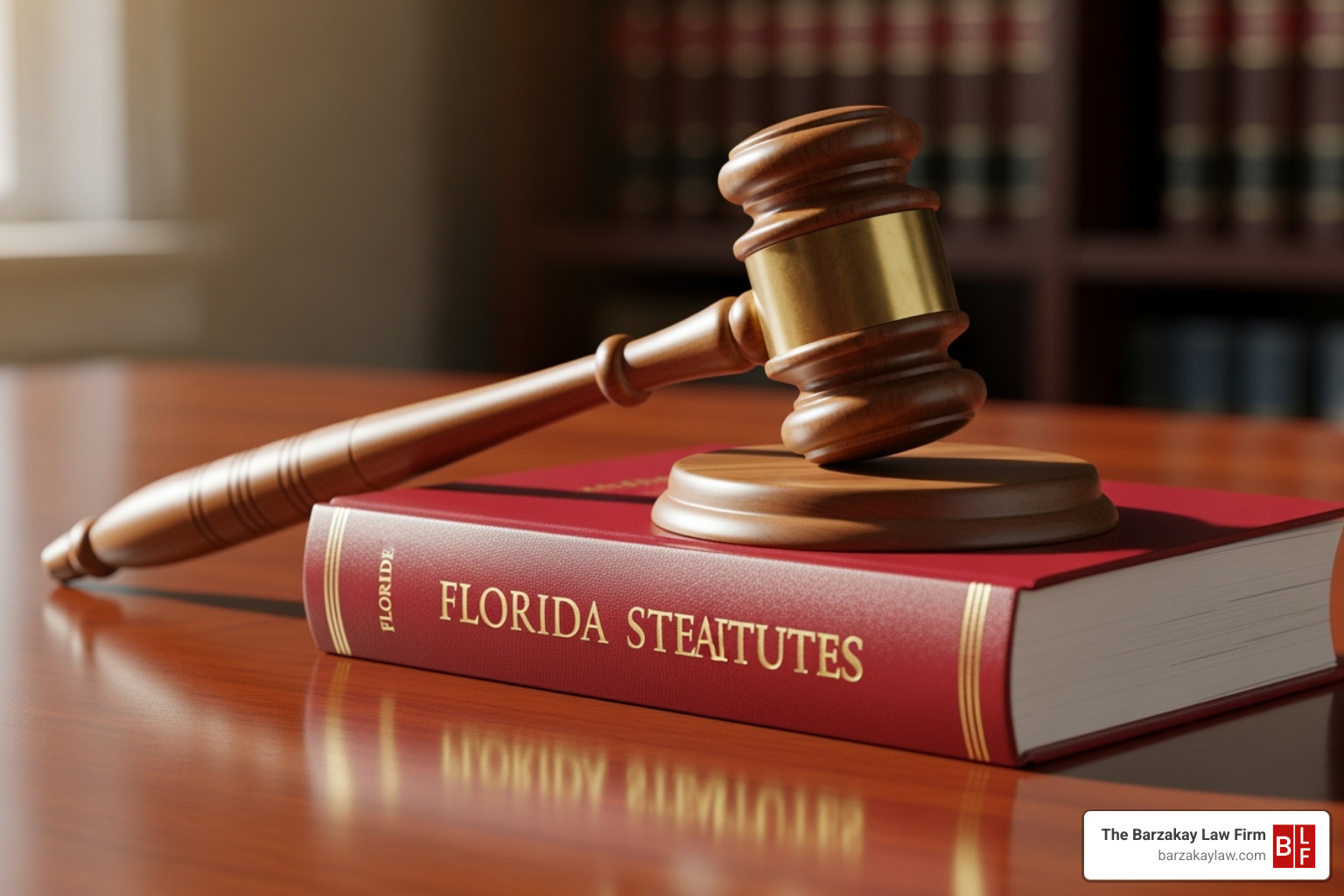 a gavel on a Florida state law book - auto accident lawyer boca raton ⭐