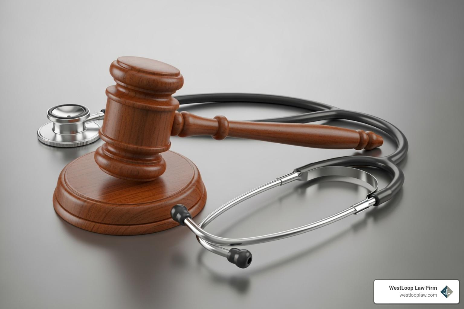 gavel and a stethoscope - Hospital negligence lawyer Houston