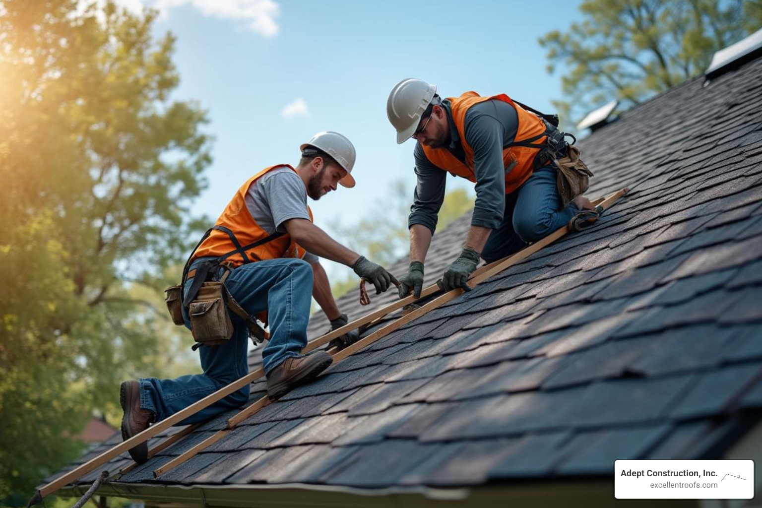 professional roofing crew working on a replacement - naperville roofing and construction professional roofing crew working on a replacement - naperville roofing and construction