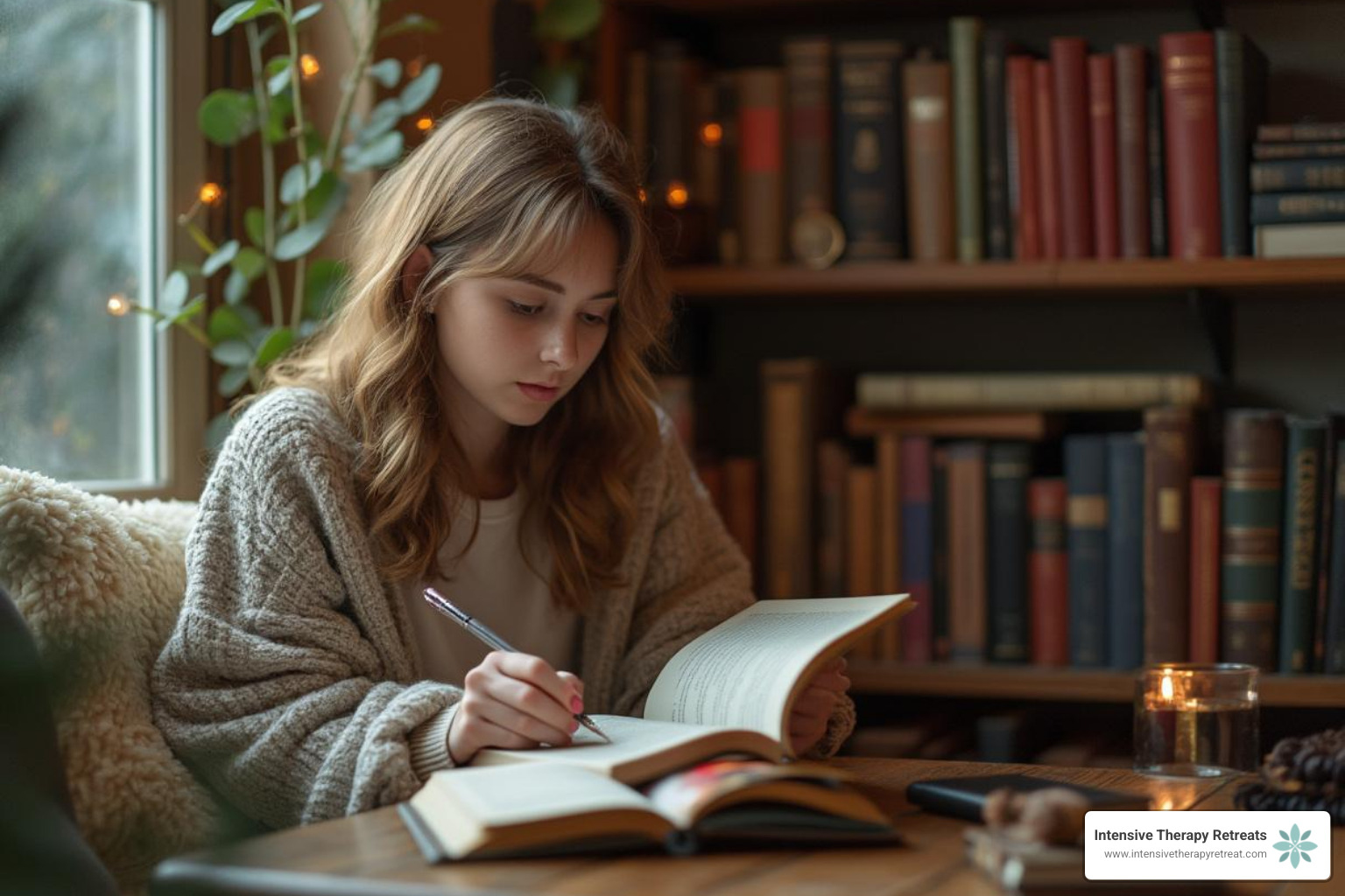 a person reading and journaling - ifs books