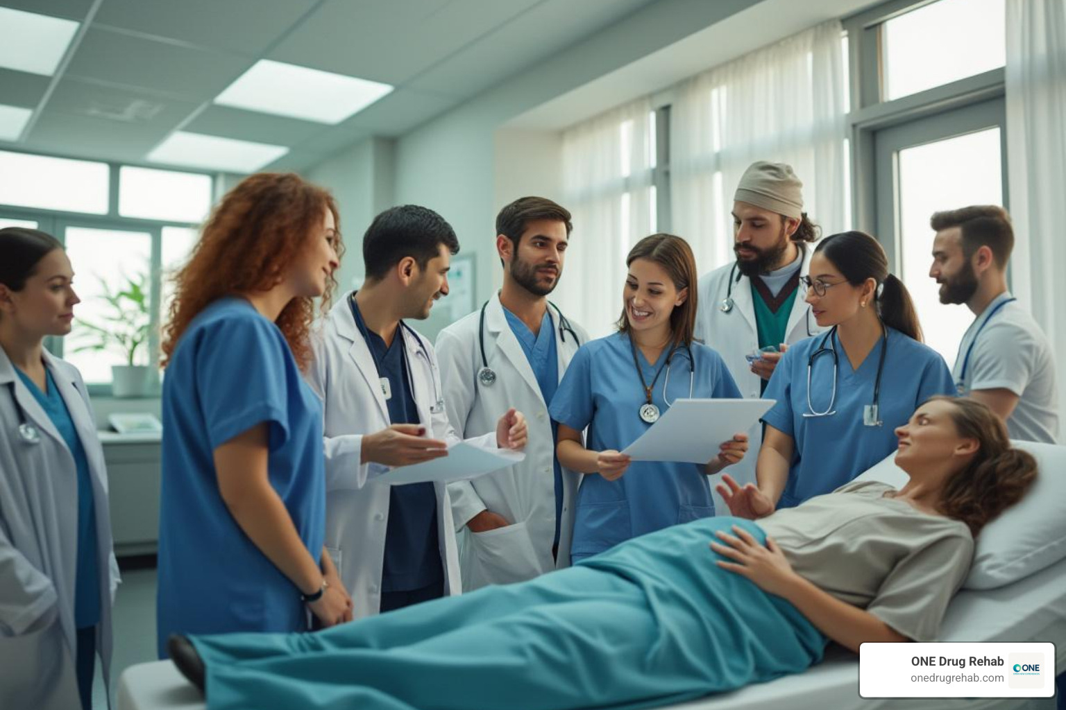 team of healthcare professionals collaborating - co-occurring disorder treatment