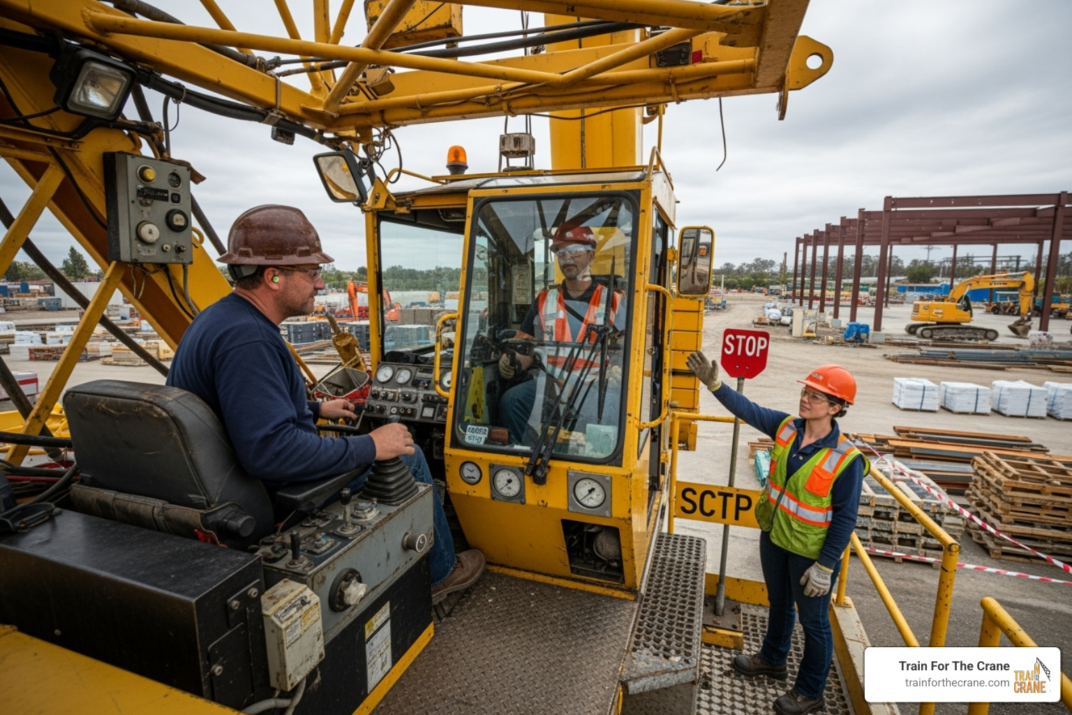crane operator and signalperson - Industrial crane operator crane operator and signalperson - Industrial crane operator