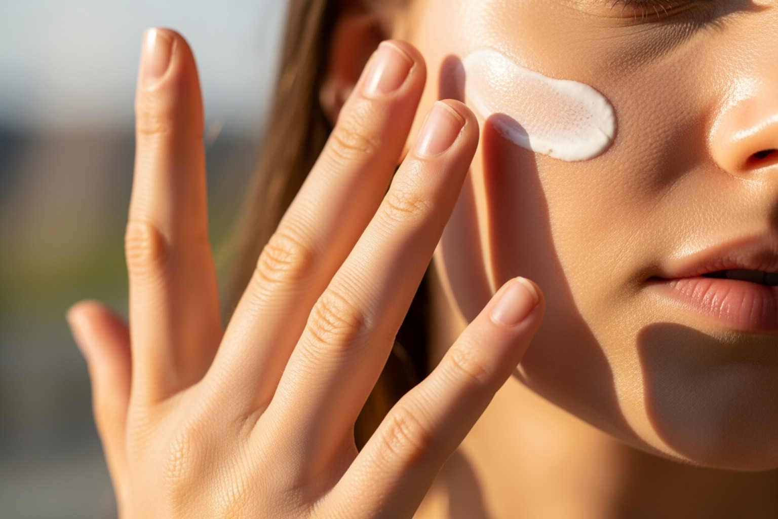 Applying sunscreen for collagen protection. - Boosting collagen naturally