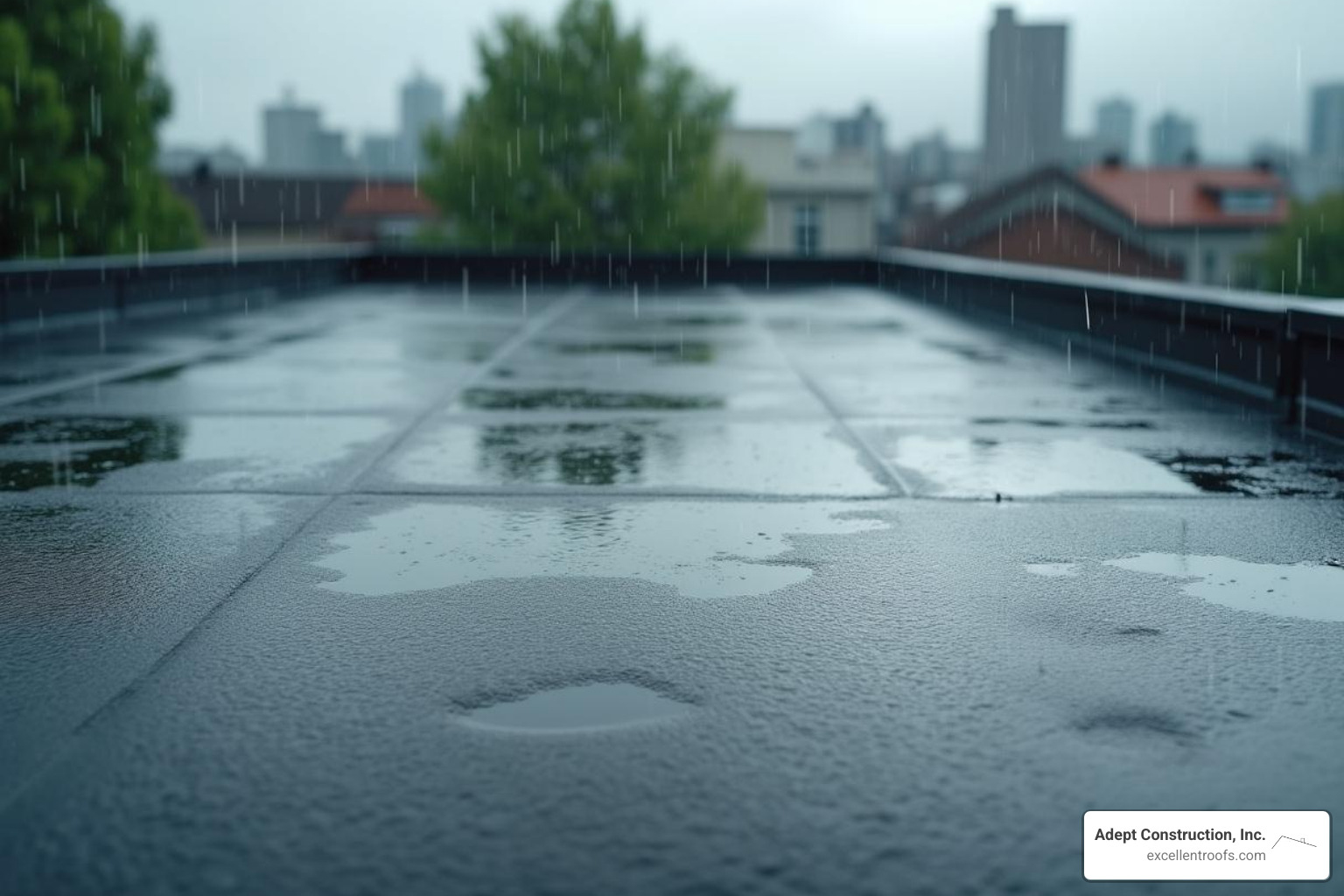 ponding water on flat roof - replace flat roof naperville il