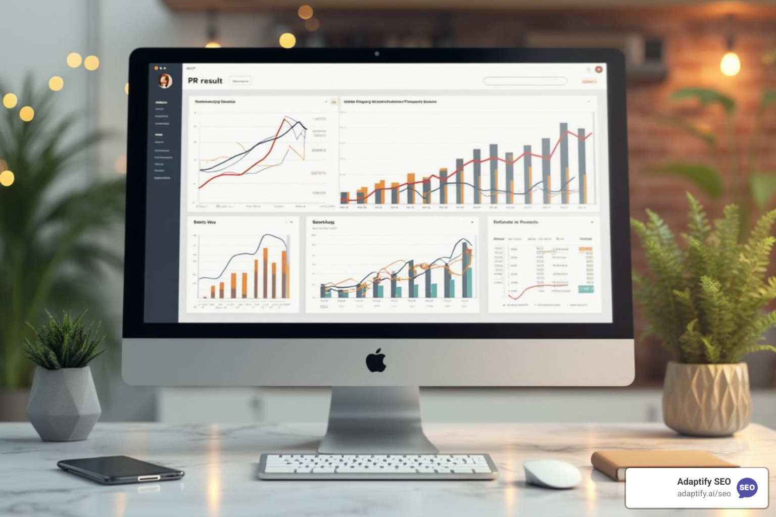 a dashboard showing PR campaign results like links acquired and traffic increase - digital pr and link building services