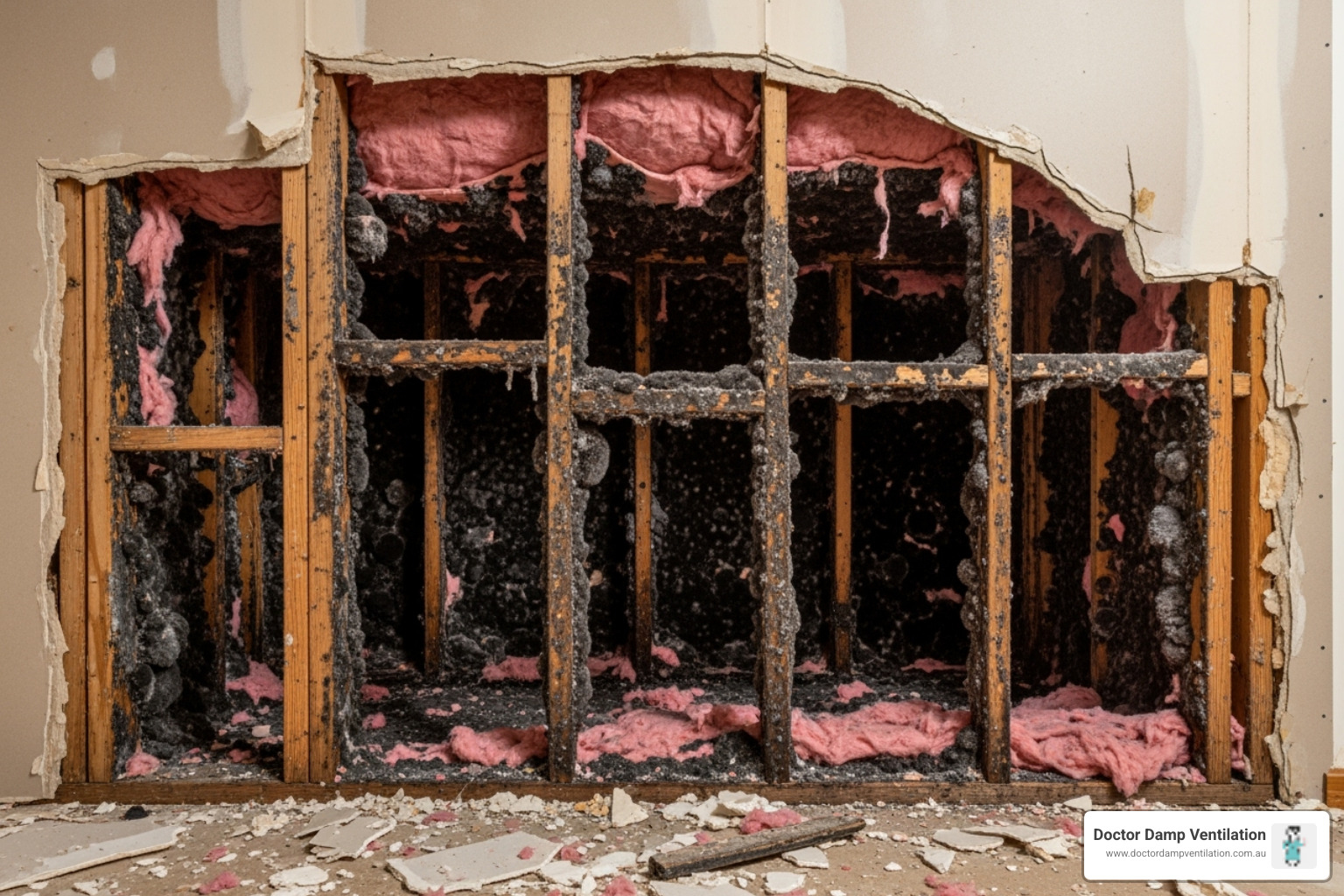 extensive mould damage hidden behind drywall - cost of mould