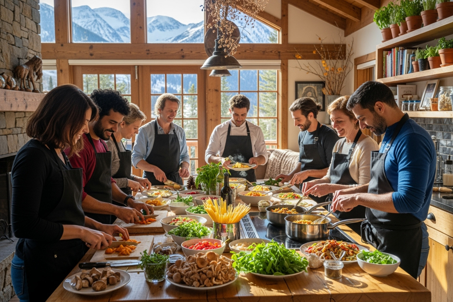 vegan cooking class in a mountain setting - vegan friendly ski resorts
