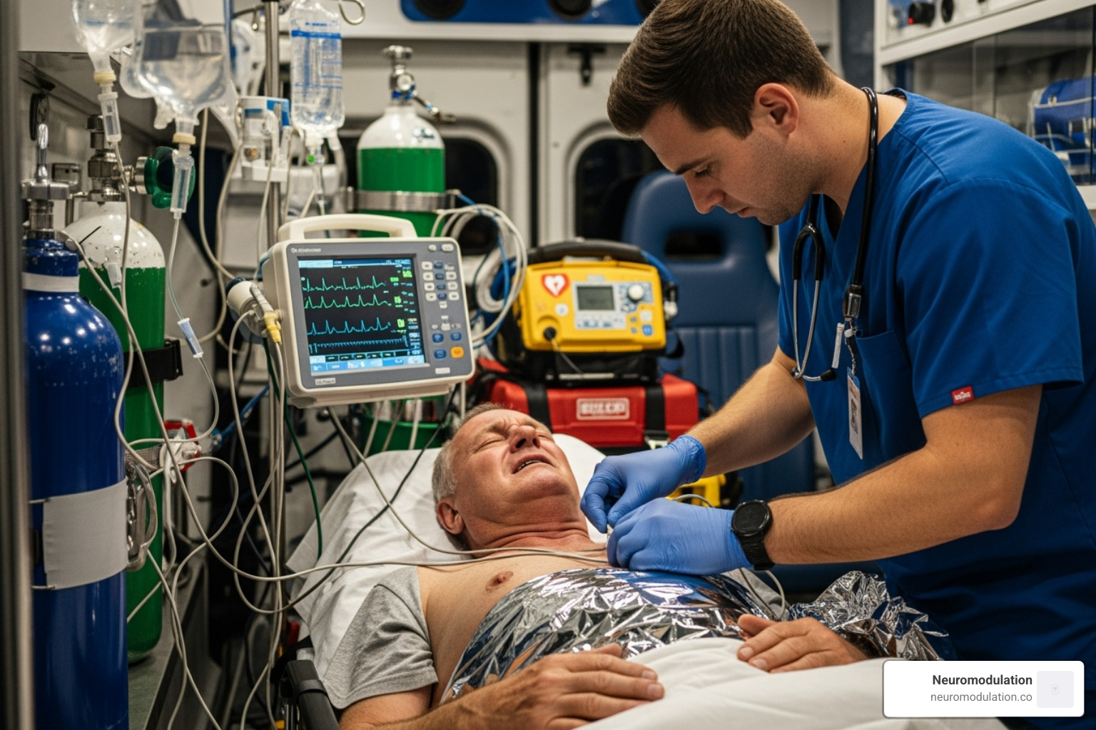 paramedic performing ECG - chest pain management algorithm