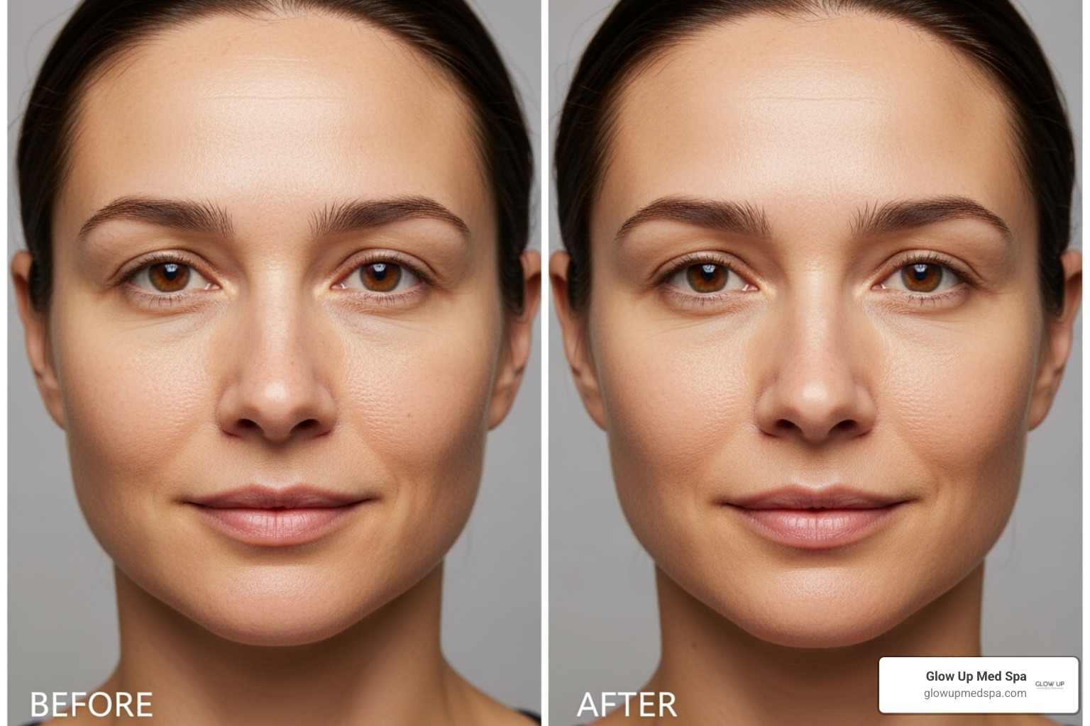 subtle, natural-looking before-and-after photo - botox facial injections newport beach