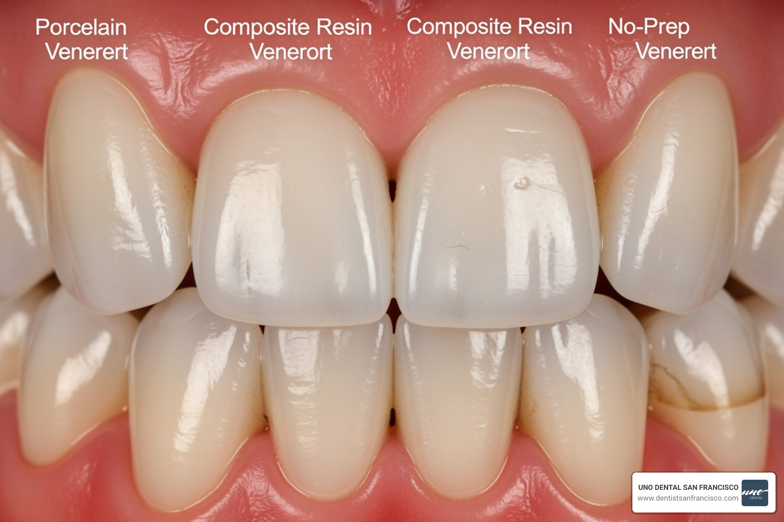 comparison of porcelain, composite, and no-prep veneers - dental veneers