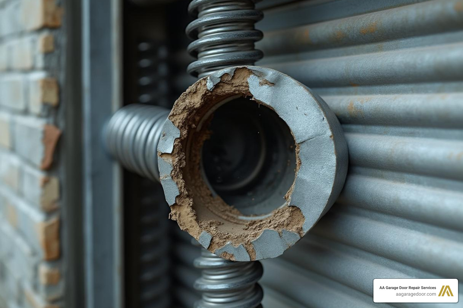 broken high-tension torsion spring on a commercial door - commercial roll up door repair