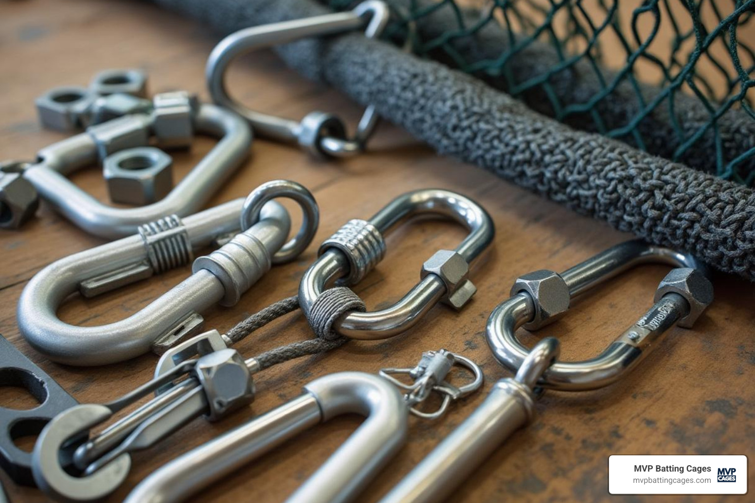 batting cage hardware - how to hang a batting cage net indoors