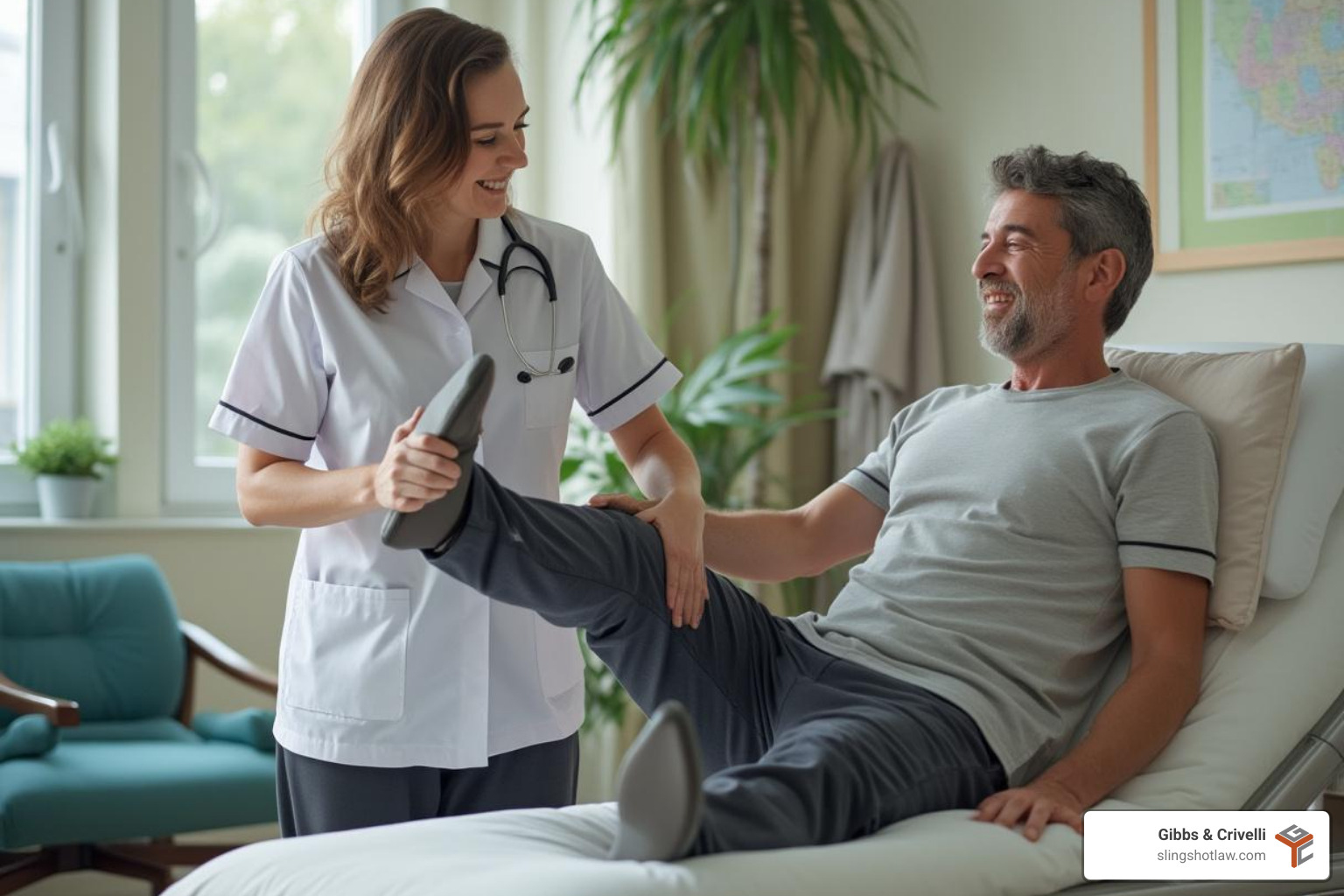 physical therapist helping a patient with rehabilitation - catastrophic injury attorney Austin physical therapist helping a patient with rehabilitation - catastrophic injury attorney Austin