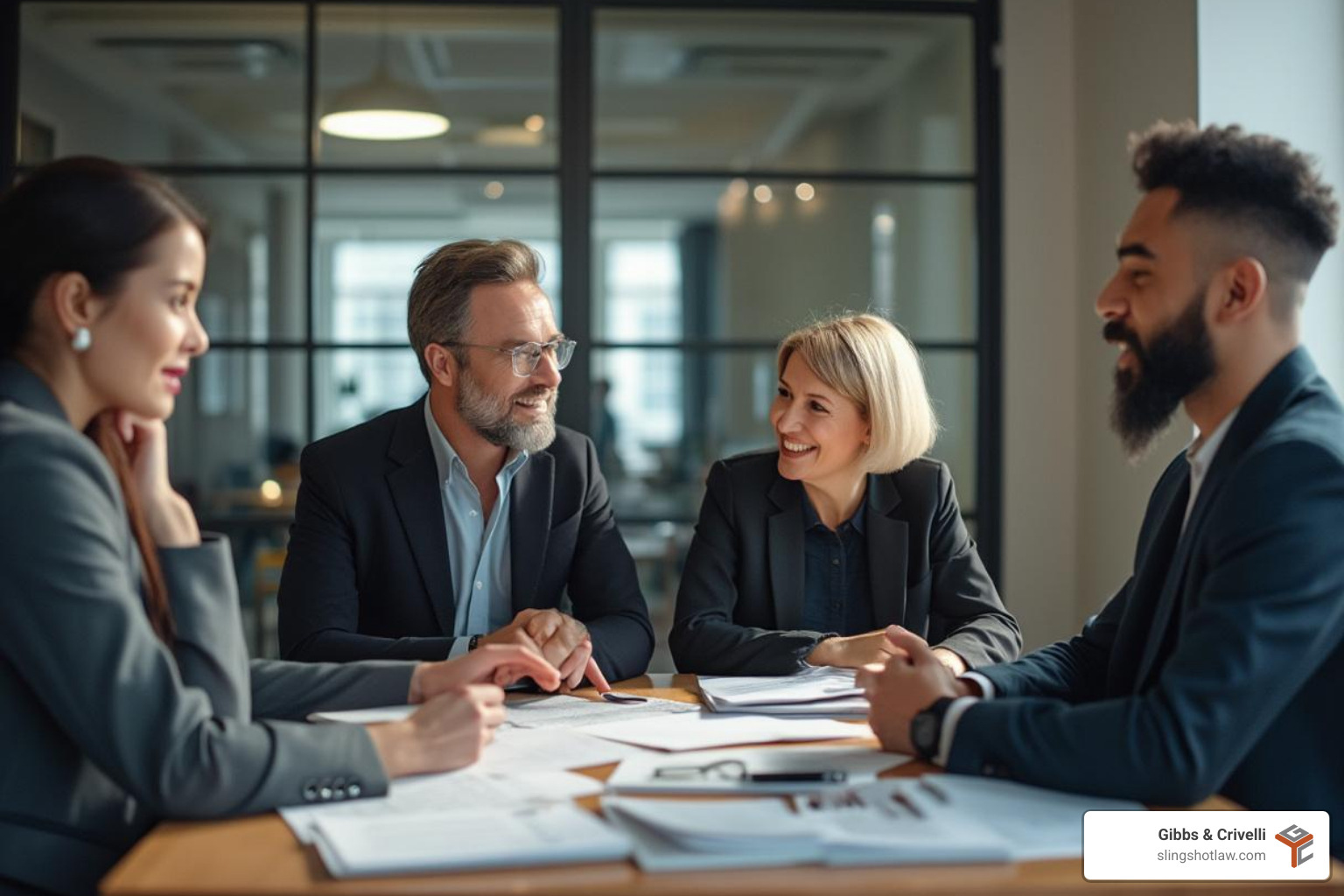 diverse legal team collaborating around a table - catastrophic injury attorney Austin diverse legal team collaborating around a table - catastrophic injury attorney Austin