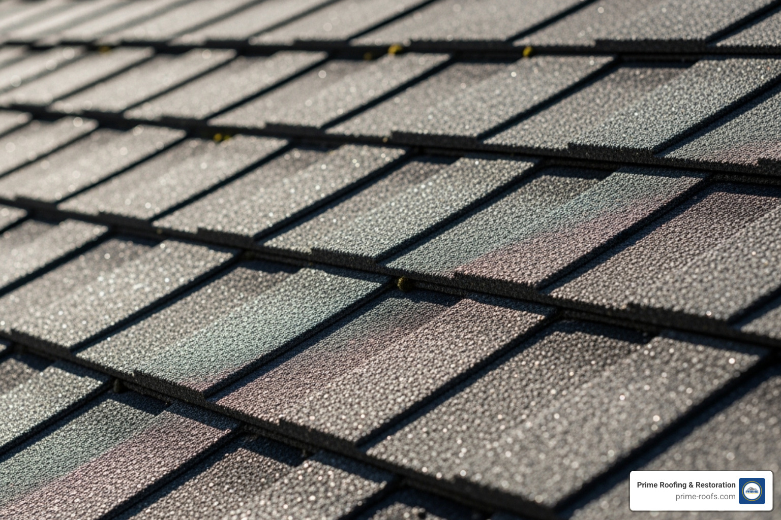 Close-up of architectural asphalt shingles - roof shingles