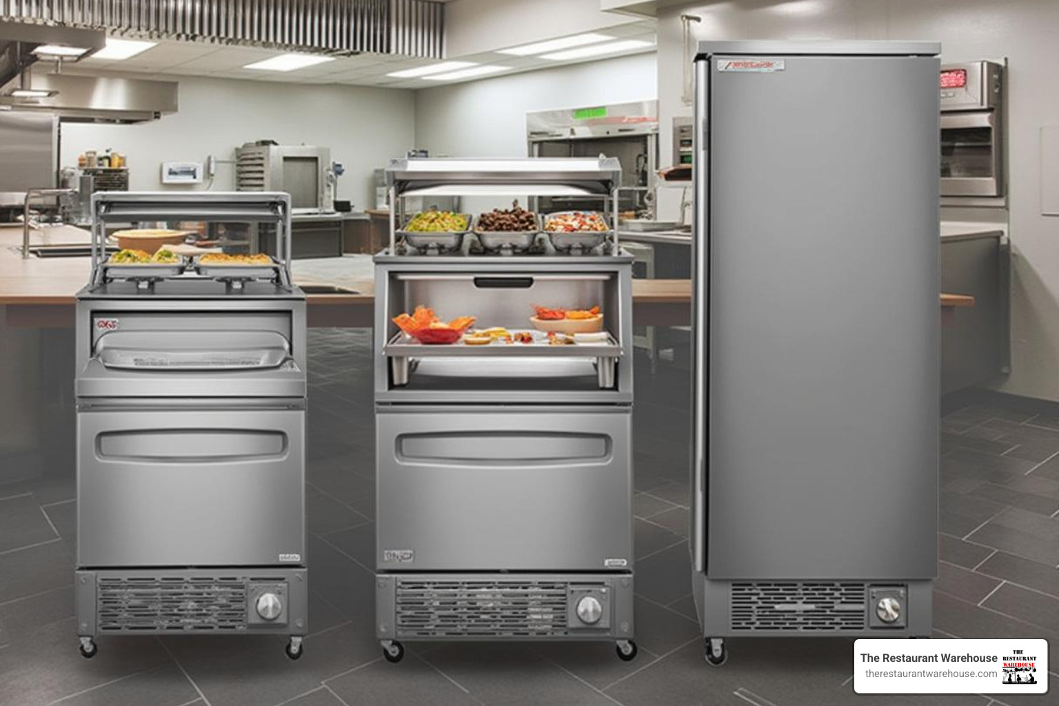 various types of food warmers side-by-side (countertop, drawer, cabinet) - commercial restaurant food warmers