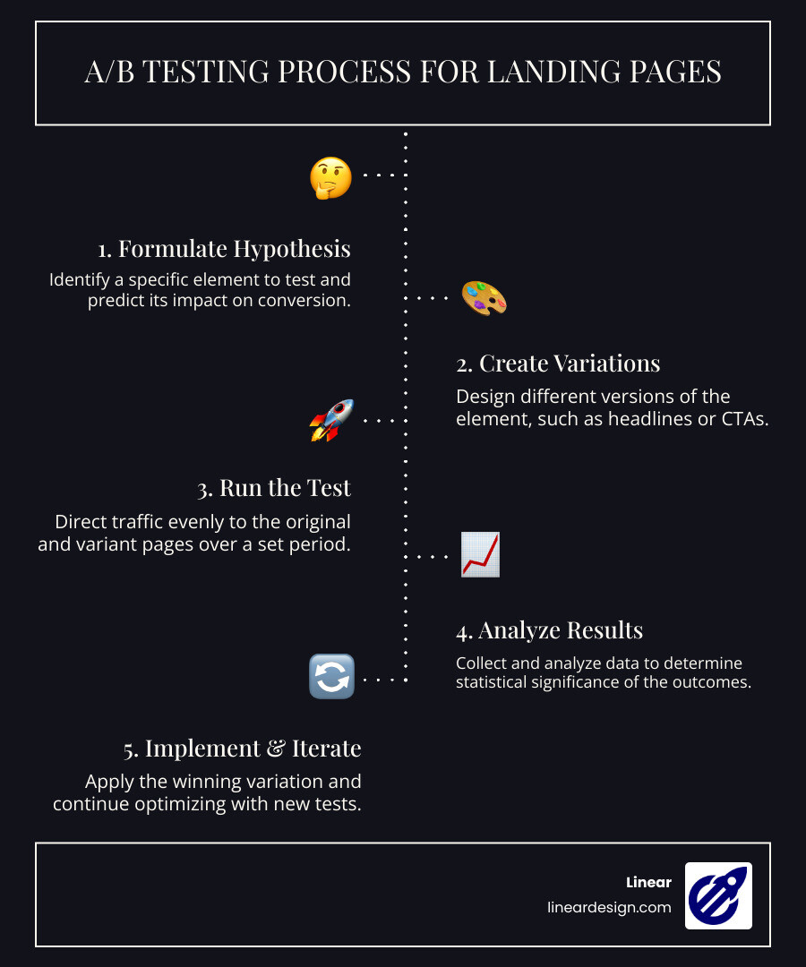 Infographic: Benefits of AI in landing page design, including faster insights, personalized content, and automated optimization - design a landing page infographic infographic-line-5-steps-dark