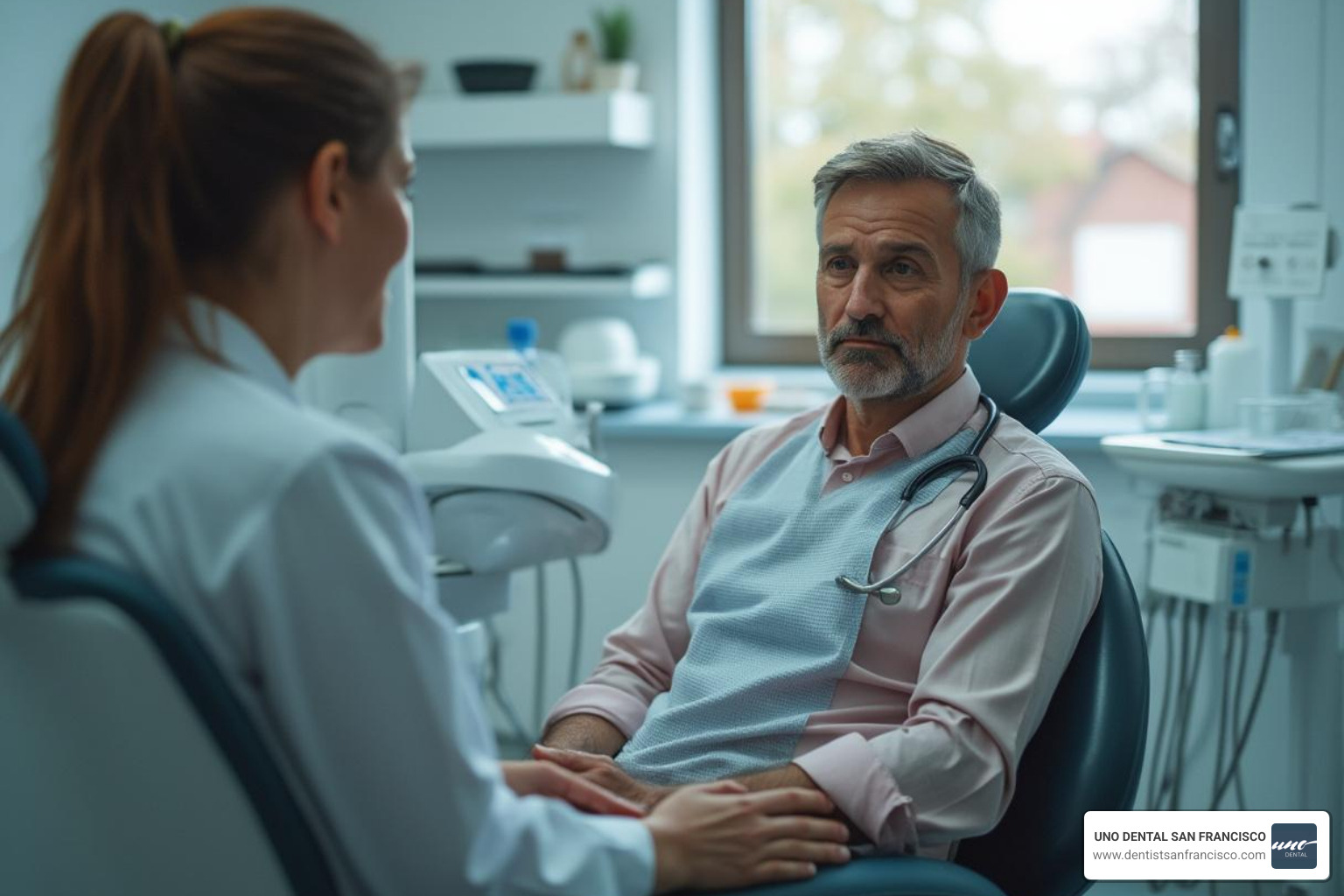 A patient discussing their medical history with a dentist, emphasizing open communication. - dental anesthesia side effects