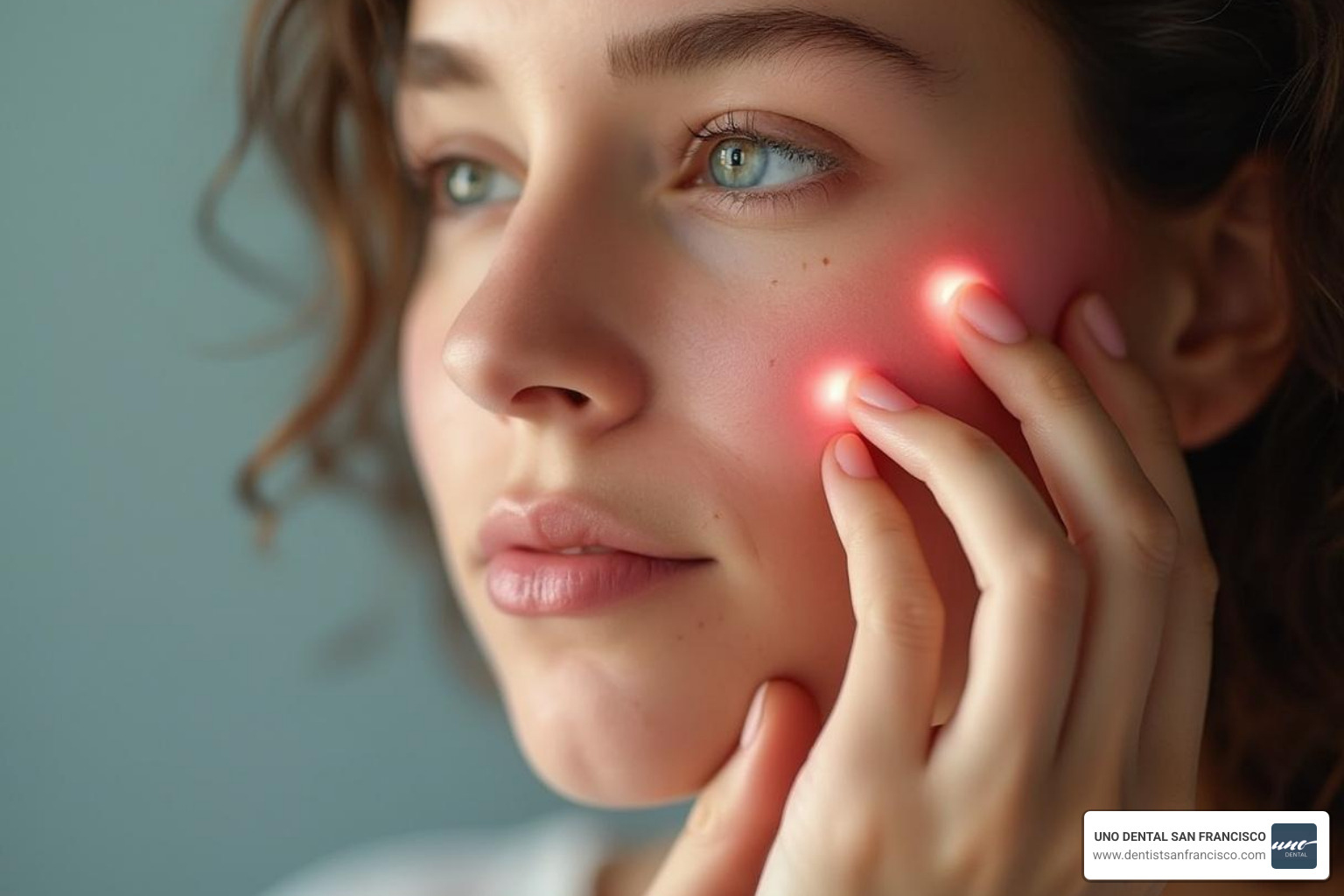 A person gently touching their numb cheek, illustrating the effect of local anesthesia. - dental anesthesia side effects